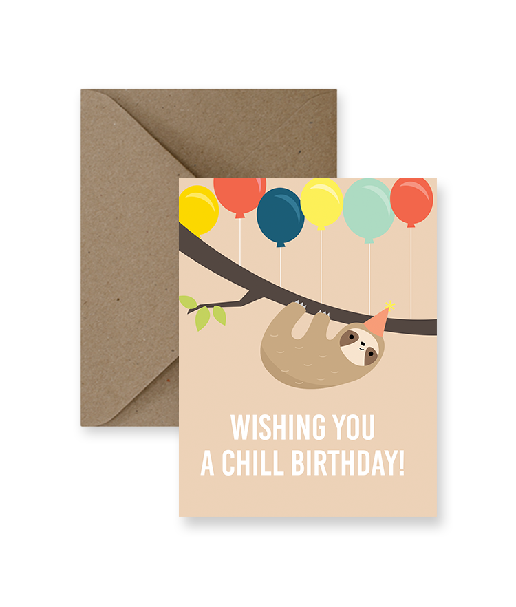 Sloth Birthday Card