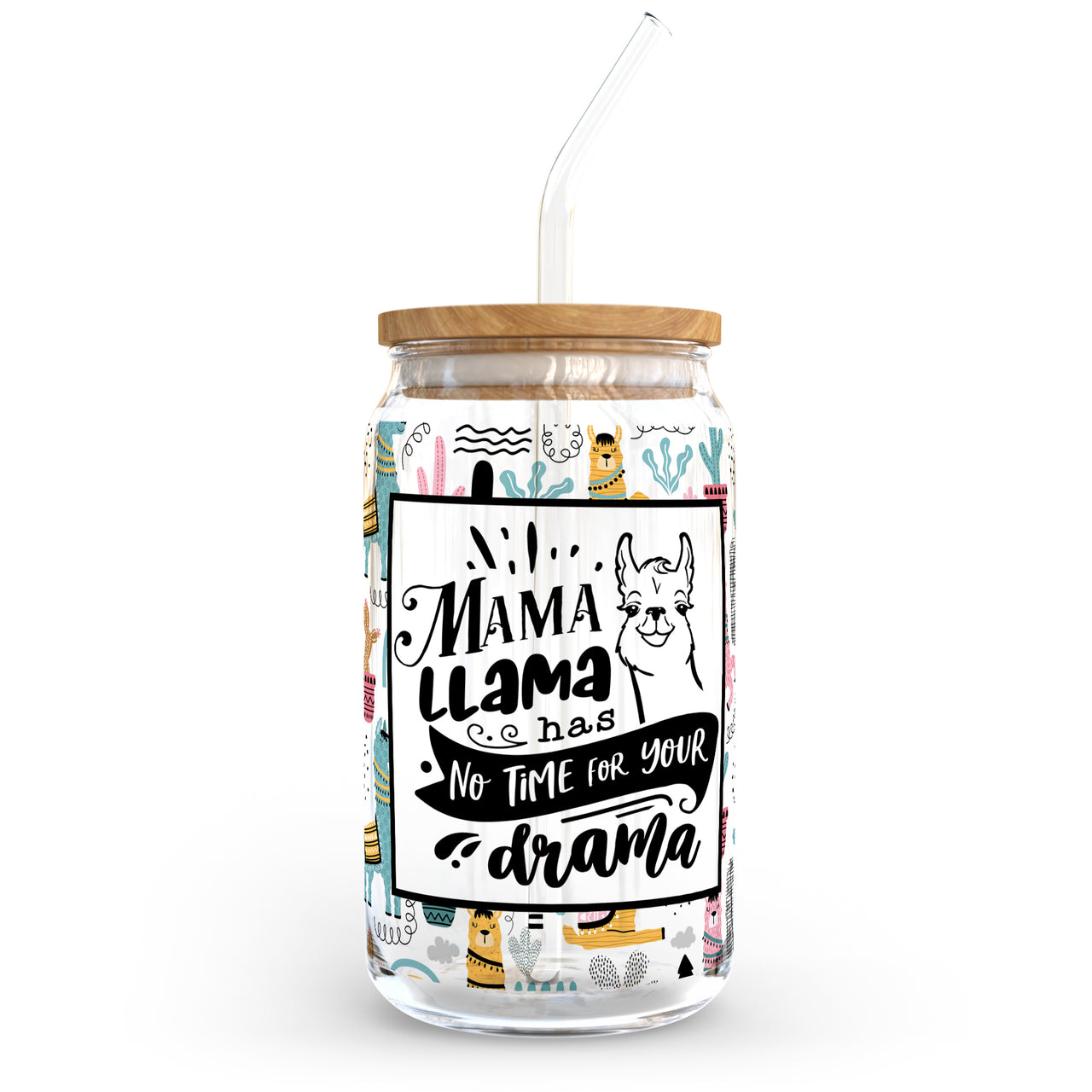 Mama Llama Glass Can