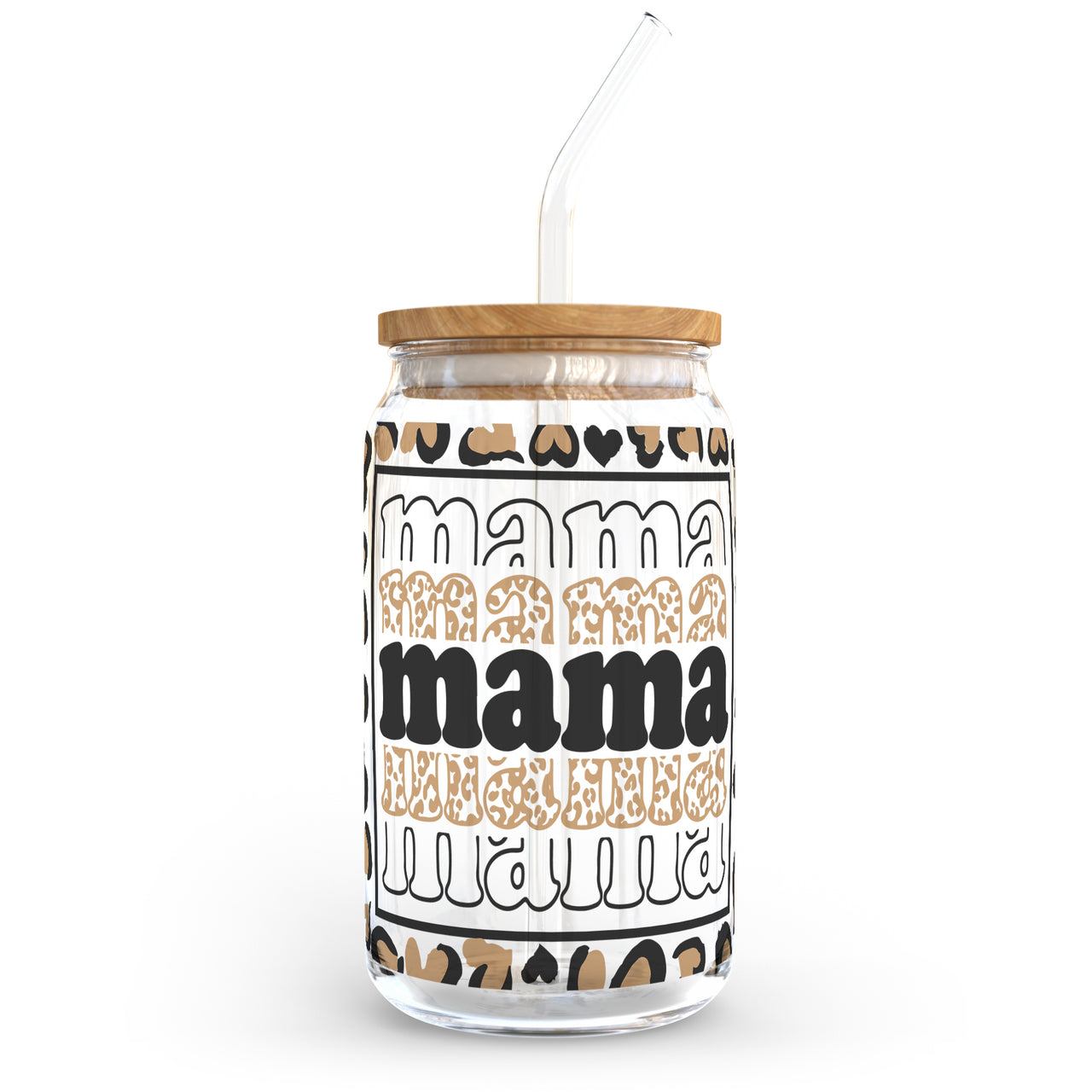 Mama Leopard Glass Can