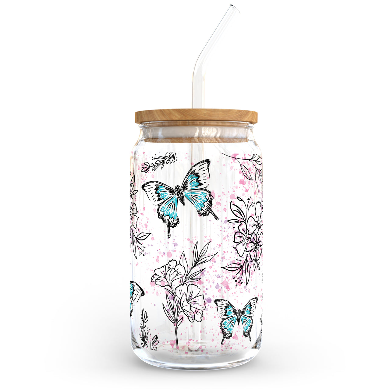 Wild Butterfly Glass Can