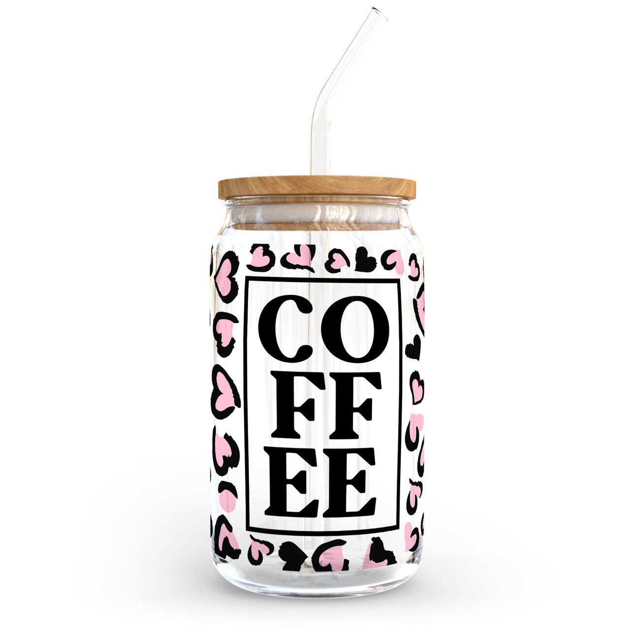 COFFEE Pink Leopard Glass Can