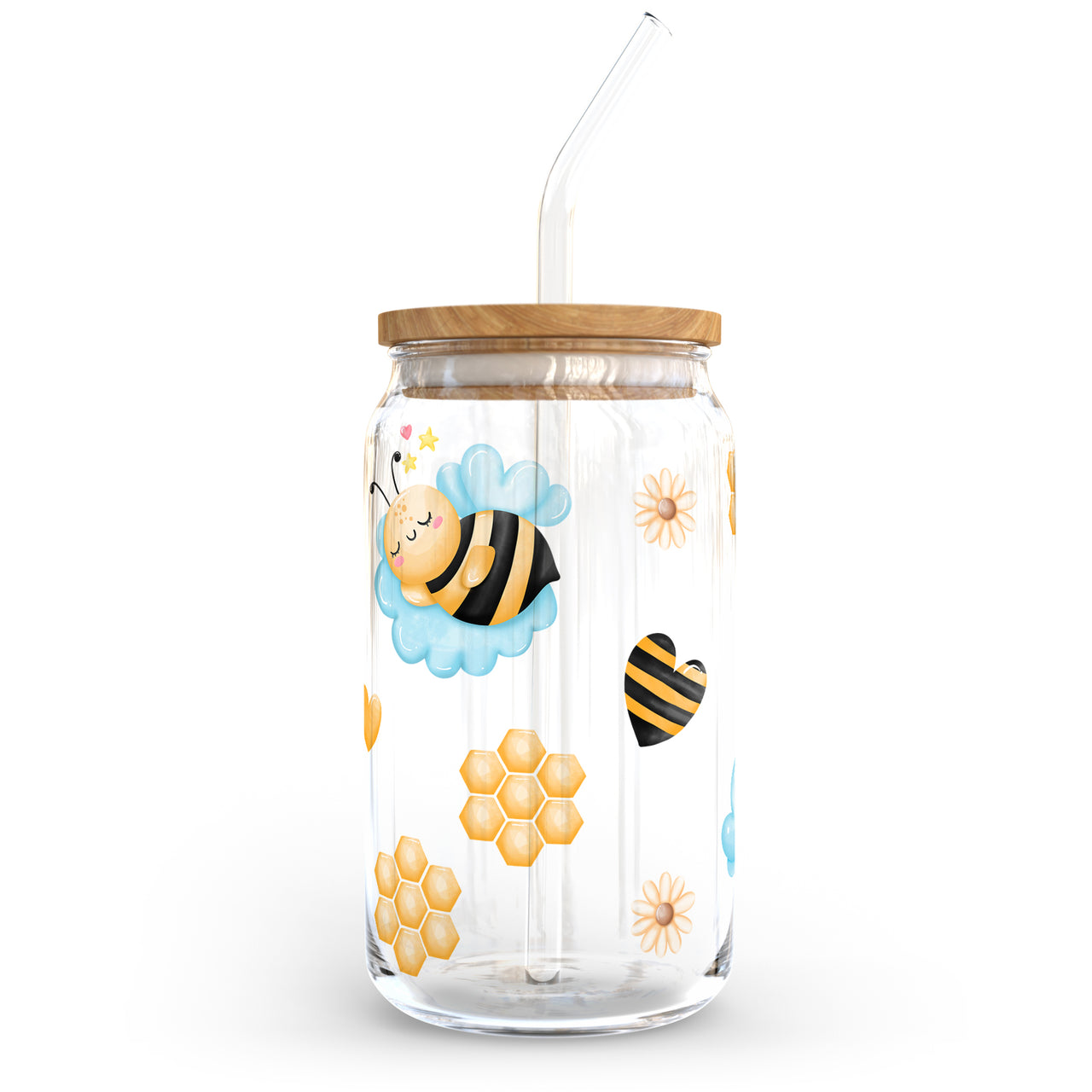 Bumble Bee Glass Can