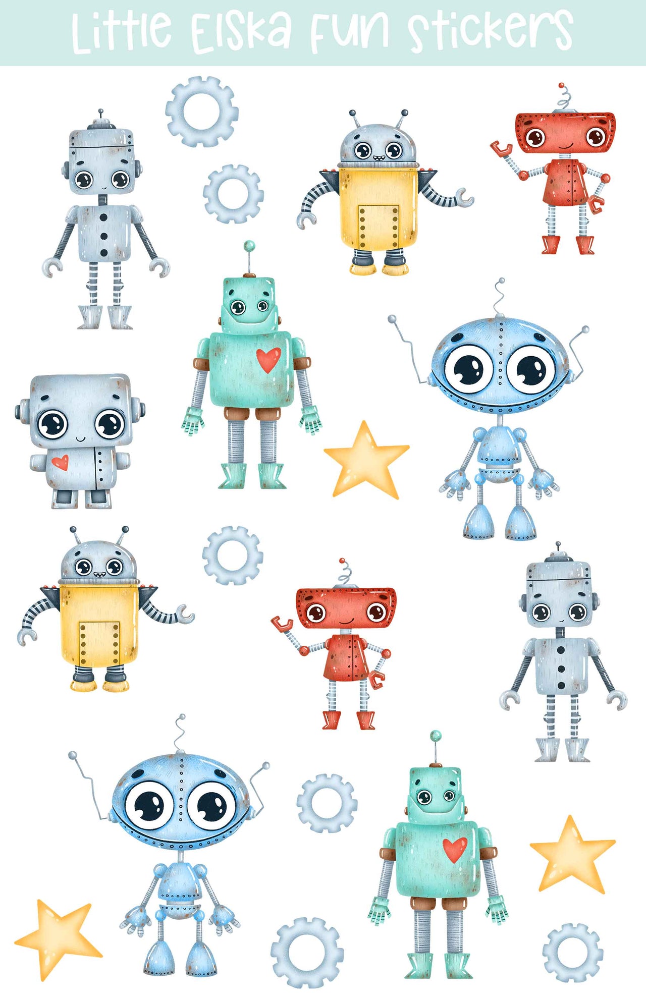 Robots Sticker Sheet