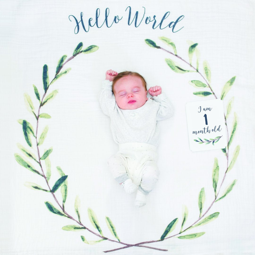 Milestone Blanket~ Lulujo Baby~ Hello World - Little Elska