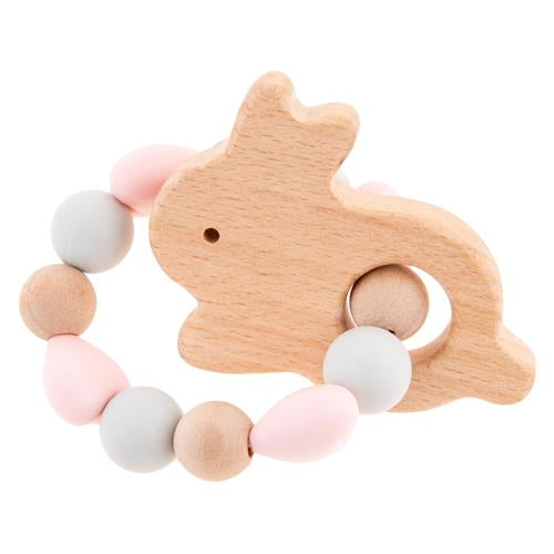 Silicone Teether with Pouch~ Stephen Joseph~ Bunny - Little Elska