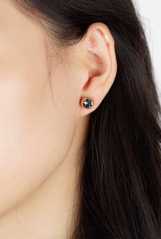 FAB Accessories Swarovski Stud In Earrings~ Black Diamond - Little Elska
