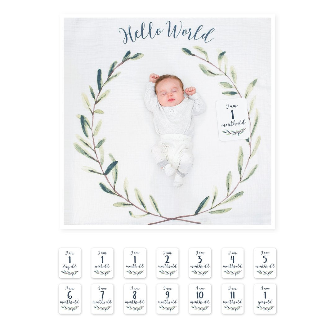Milestone Blanket~ Lulujo Baby~ Hello World - Little Elska