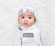 Swaddling Blanket & Matching Hat~ Lulujo Baby~ Marble - Little Elska