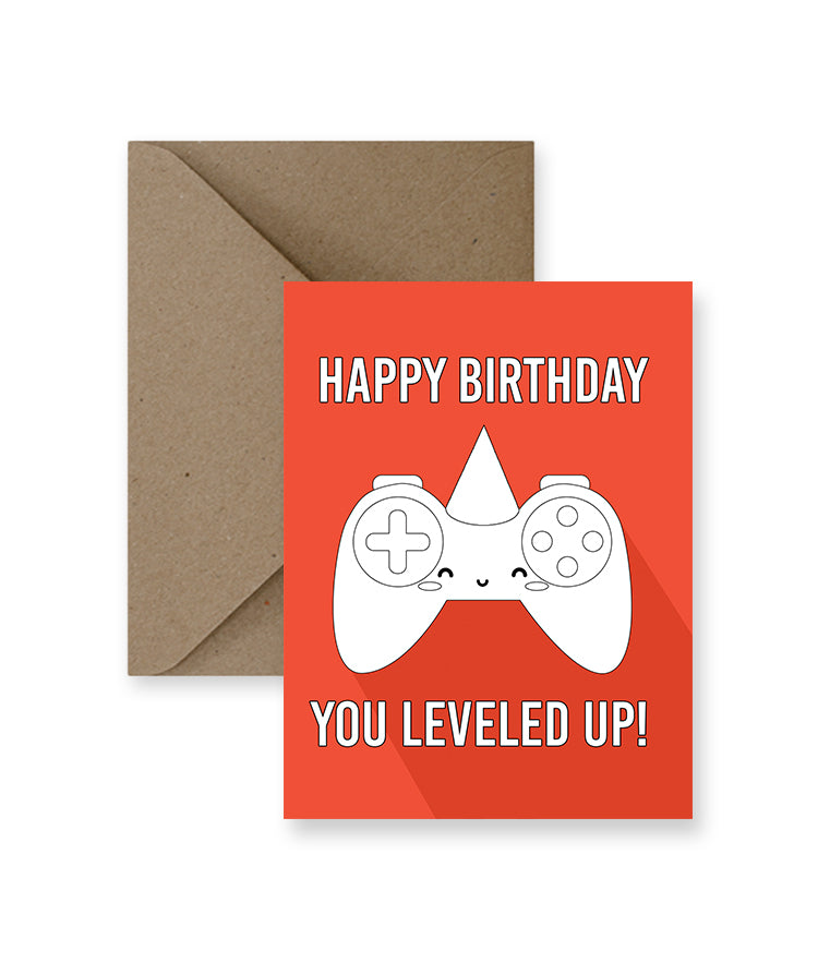 Leveled Up Birthday Card